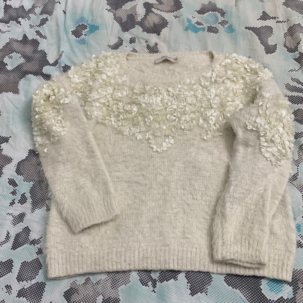 Cream Appliqué Sweater